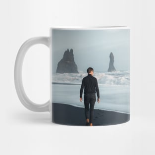 Man on the Black Sand Beach Mug